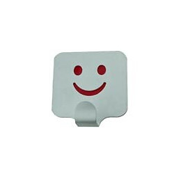 Crochet adhésif métal carré argenté 55x50mm - 1 pièce