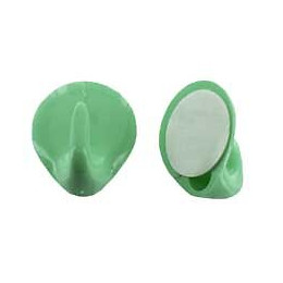 Crochet adhésif plastique vert 39x33mm - 1 pièce