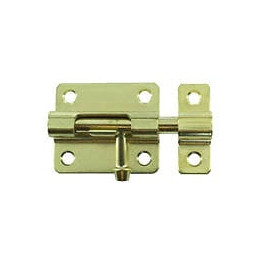 Targette à pêne rond acier laitonné 40mm - 1 pièce