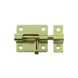 Targette à pêne rond acier laitonné 40mm - 1 pièce