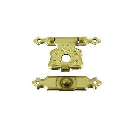Fermoir de coffret acier laitonné 19x25mm - 2 pièces