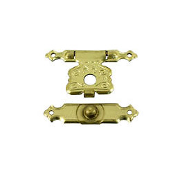 Fermoir de coffret acier laitonné 19x25mm - 2 pièces