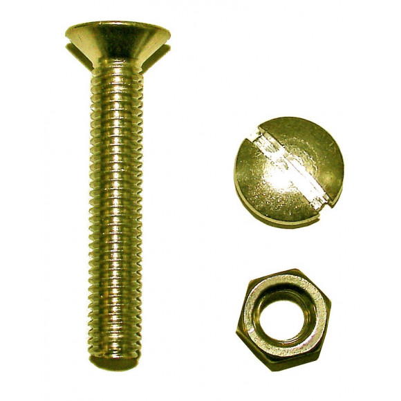 12 boulons tête fraisée fendue laiton 3x16mm