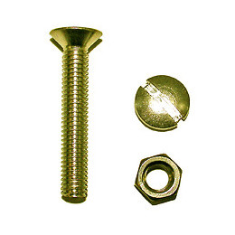 2 boulons tête fraisée fendue laiton 5x50mm