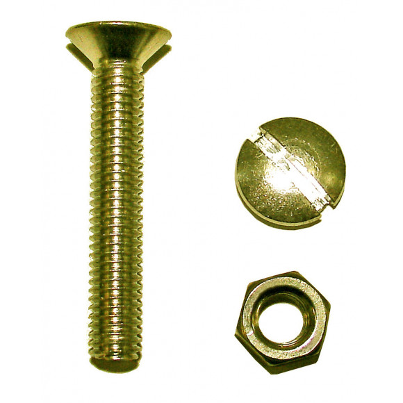 3 boulons tête fraisée fendue laiton 5x40mm