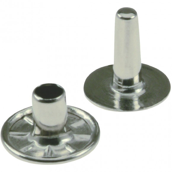 8 rivets tubulaires en nickel 4.4x12mm