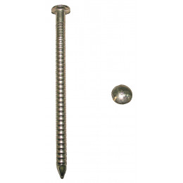 500g pointes annelées tête ronde bombée inox A4 L.40mm