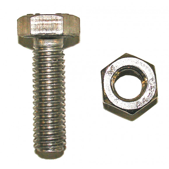 2 boulons tête hexagonale inox A4 8x50mm