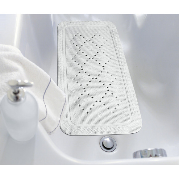 Tapis de sécurité SPIRELLA Sibérien antidérapant blanc 36 cm x 71 cm