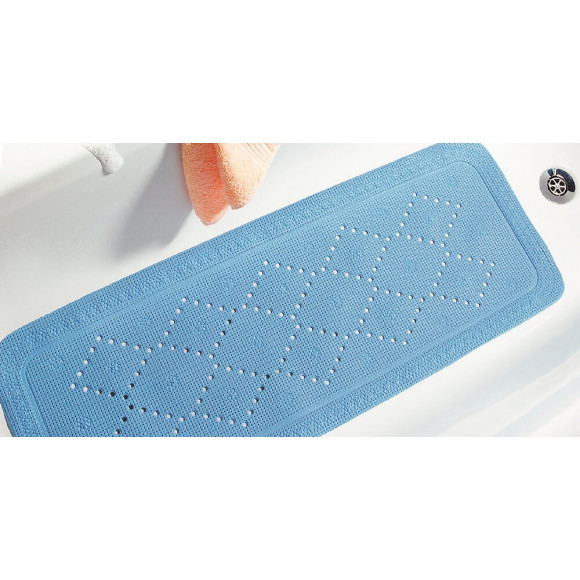 Tapis de sécurité SPIRELLA Sibérien antidérapant bleu 36 cm x 71 cm