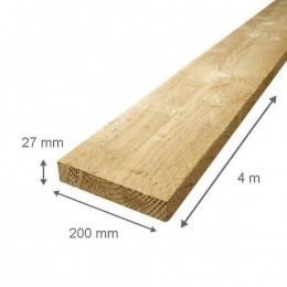 Planche de coffrage 27x200 mm 4 m