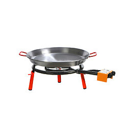 Set paella valencia plat 46cm bru 40cm 3 pieds