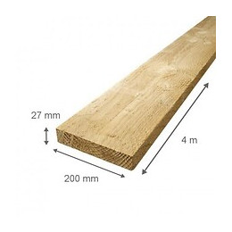 Planche de coffrage 27x200 mm 4 m