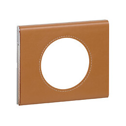 Plaque Céliane 1 poste - Matière Cuir Caramel LEGRAND