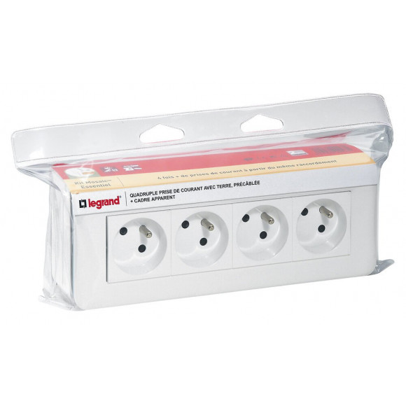Kit essentiel Mosaic - 4 prises de courant LEGRAND