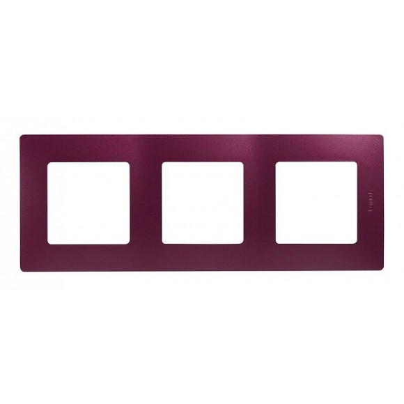 Plaque 3 postes  irisé Niloé - Legrand - Prune