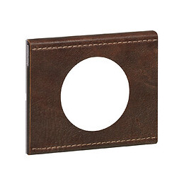 Plaque Céliane 1 poste - cuir brun texturé LEGRAND