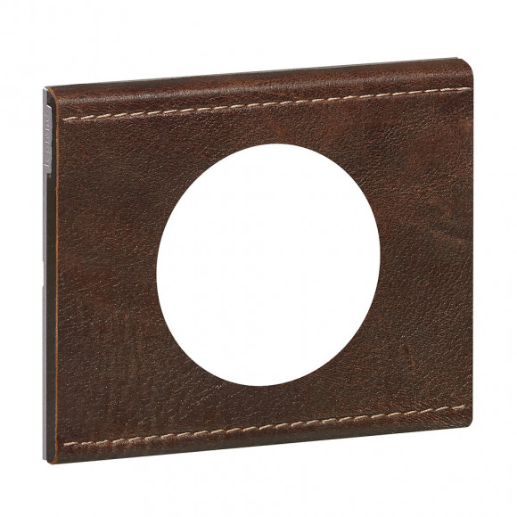 Plaque Céliane 1 poste - cuir brun texturé LEGRAND