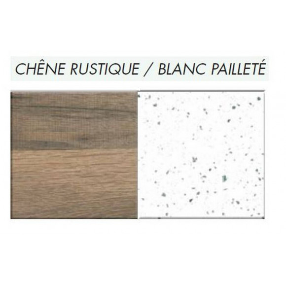 Crédence réversible Blanc paill./Chêne rust. 3000x600x9