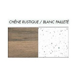 Crédence réversible Blanc paill./Chêne rust. 3000x600x9