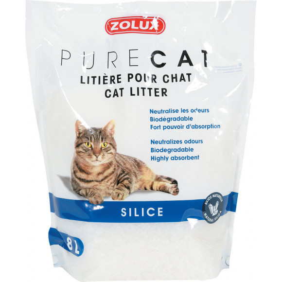 Litière purecat silice naturel 8l