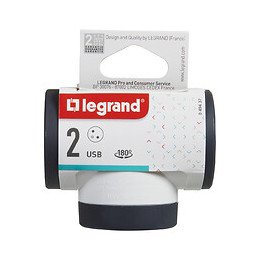 Fiche multiprise 2 prises laterales rotatives-USB A+C