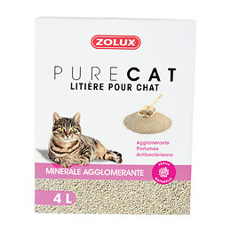 Litiere minérale agglomerante purecat parfumée 4l