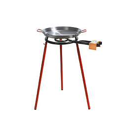 Set paella mediterrani plat 42cm bru 35cm 3 pieds