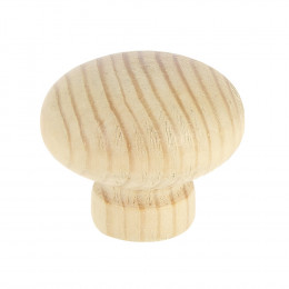 Bouton contemporain diamètre 40mm pin naturel verni