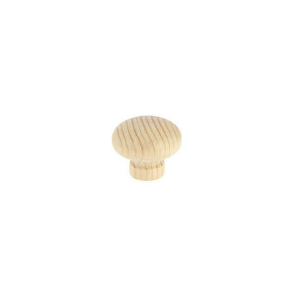 Bouton contemporain diamètre 30mm pin naturel verni
