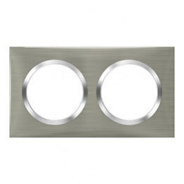 Plaque carrée dooxie 2 postes finition effet inox brossé
