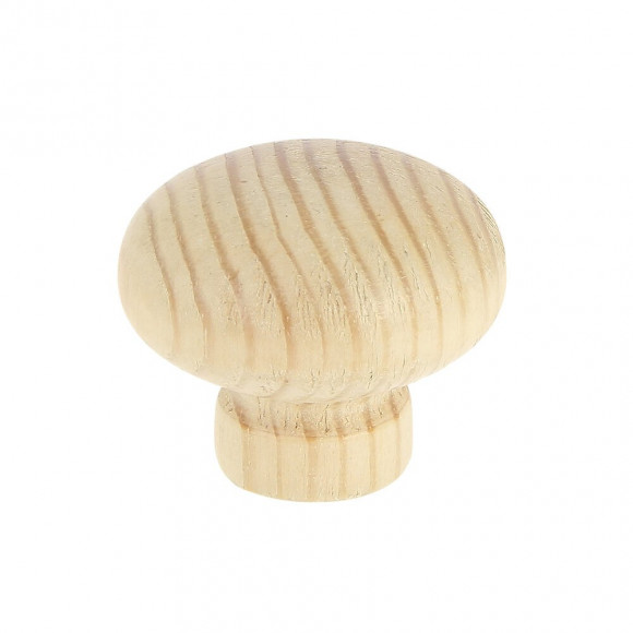 Bouton contemporain diamètre 30mm pin naturel verni