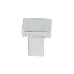 Bouton carré 20mm plastique chrome mat