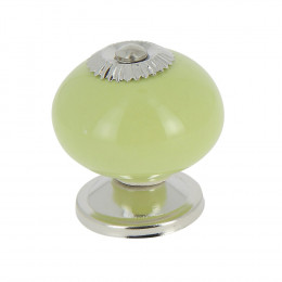 Bouton diamètre 40mm céramique vert/nickelé