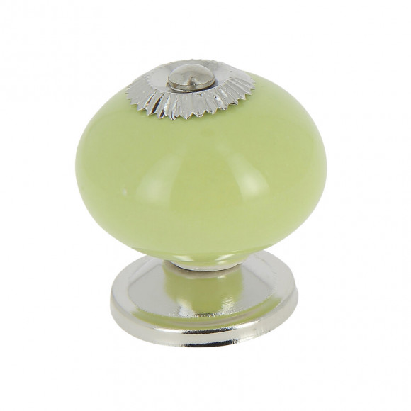 Bouton diamètre 40mm céramique vert/nickelé