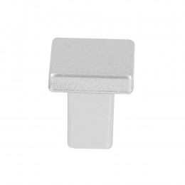 Bouton carré 20mm plastique chrome mat