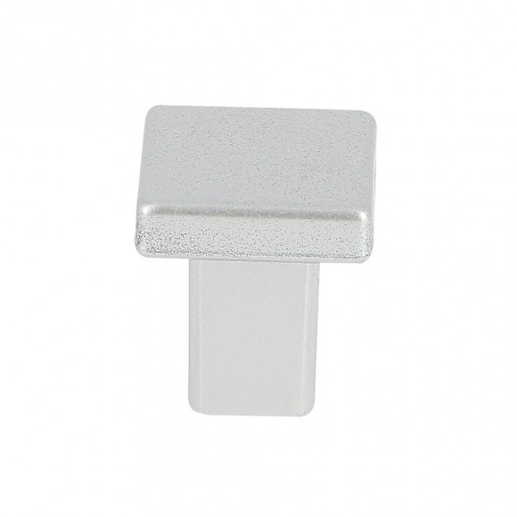 Bouton carré 20mm plastique chrome mat