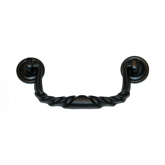 Poignée rustique entraxe 76mm zamak fer noir