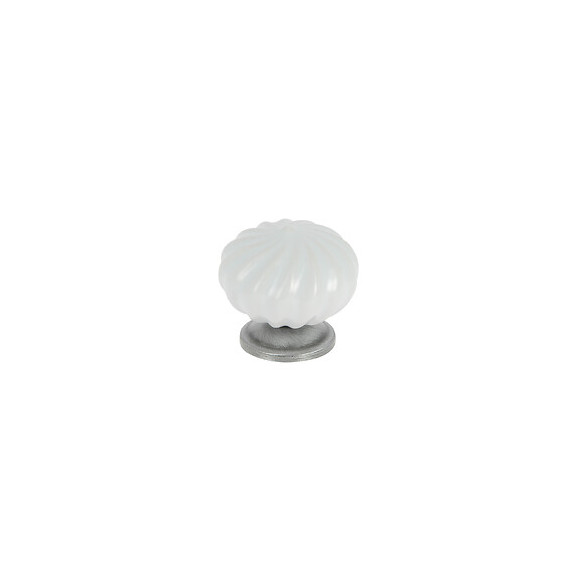 Bouton spirale diamètre 40mm céramique blanc/vieilli