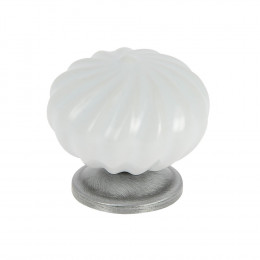 Bouton spirale diamètre 40mm céramique blanc/vieilli