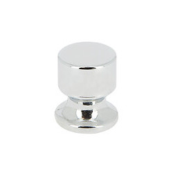 Bouton cylindre 21mm plastique chrome