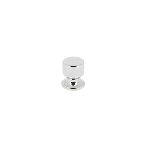 Bouton cylindre 21mm plastique chrome