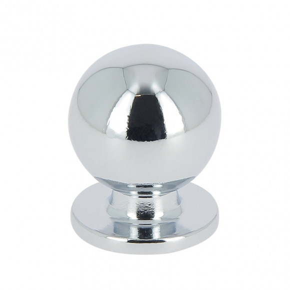 Bouton boule sur platine diamètre 25mm zamak chrome