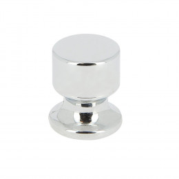 Bouton cylindre 21mm plastique chrome