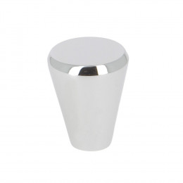 Bouton cône diamètre 20mm hauteur 24mm aluminium chrome
