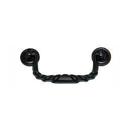 Poignée rustique entraxe 76mm zamak fer noir