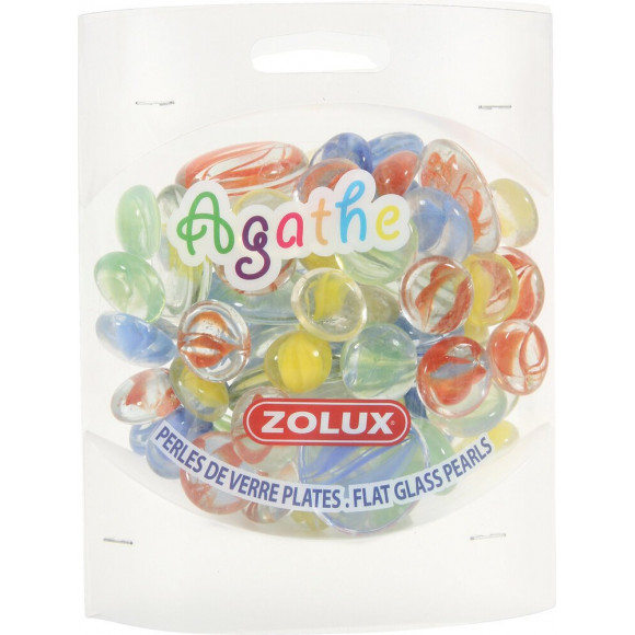 Perles de verre Agathe plates mixtes pour aquarium