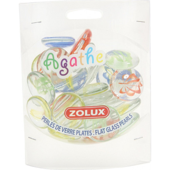 Perles de verre Agathe plates pour aquarium
