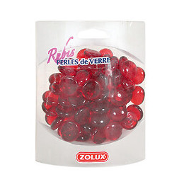 Perles de verre rubis