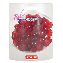 Perles de verre rubis